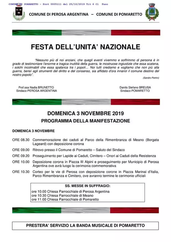 unità nazionale 2019