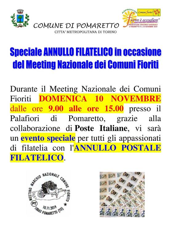 SPECIALE ANNULLO POSTALE FILATELICO