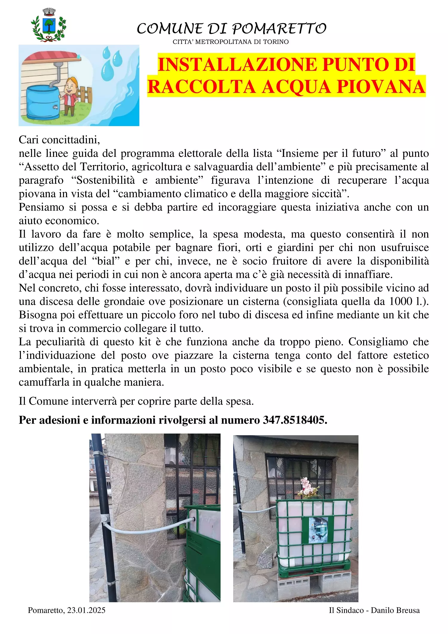 raccolta acqua piovana