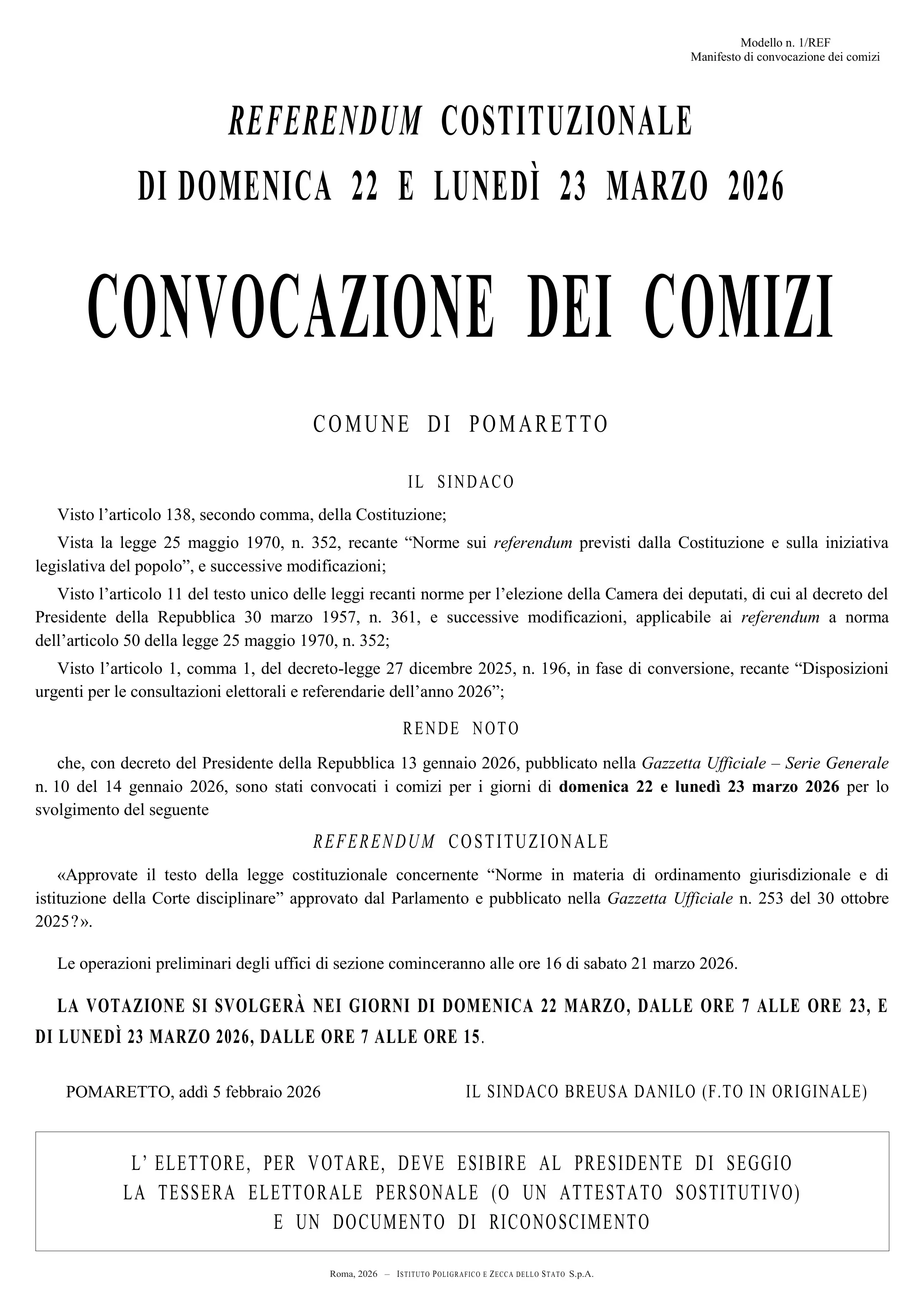 referendum convocazione comizi