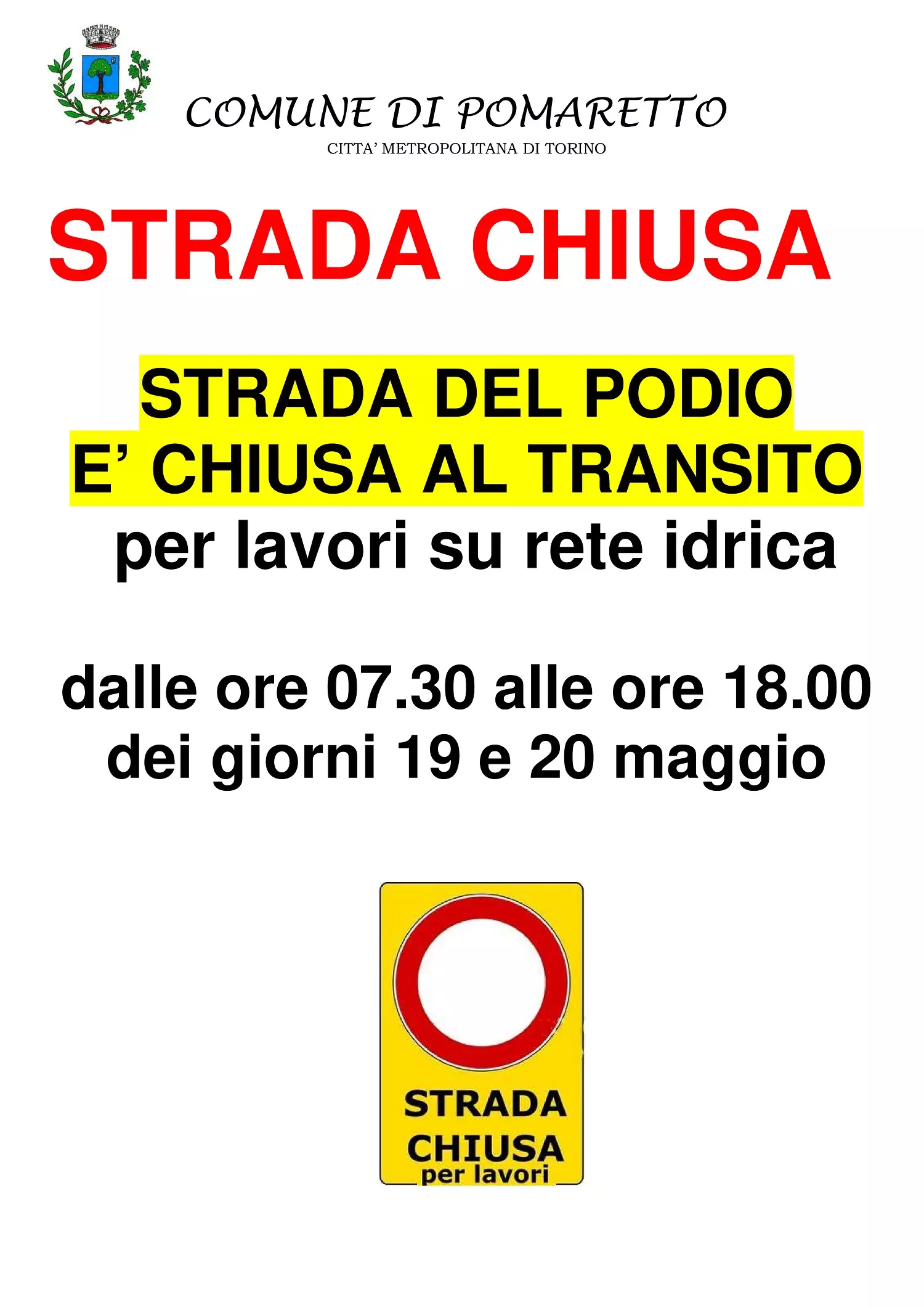 strada chiusa