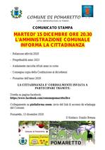 COMUNICAZIONI CITTADINANZA DICEMBRE