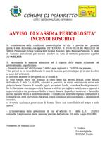 massima pericolosità incendi boschivi
