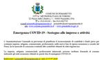Emergenza COVID-19 - Sostegno alle imprese e attività