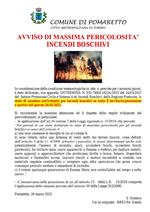 MASSIMA PERICOLOSITA' INCENDI